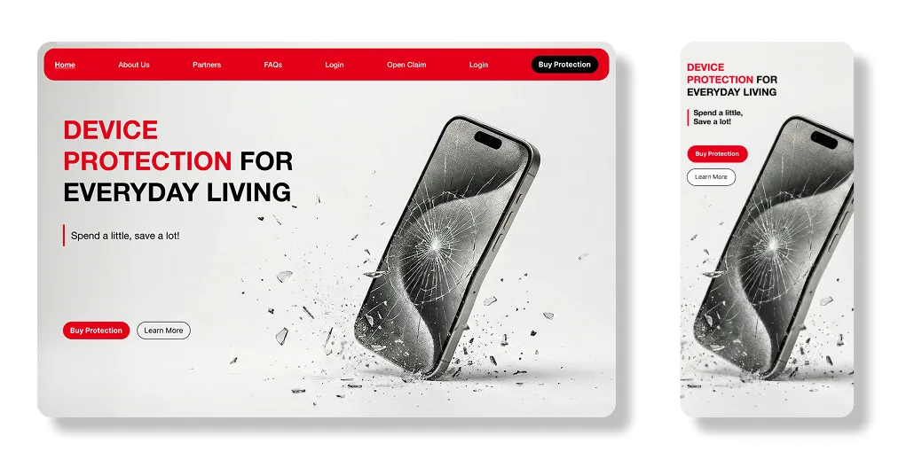 Protect4Less homepage — hero + trust signals