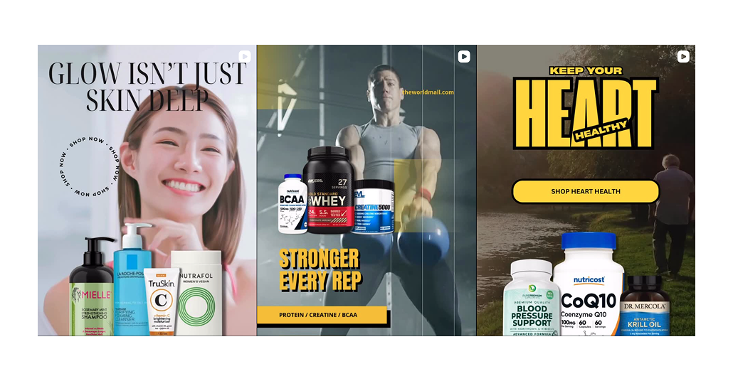 The World Mall product category grid — featured collections